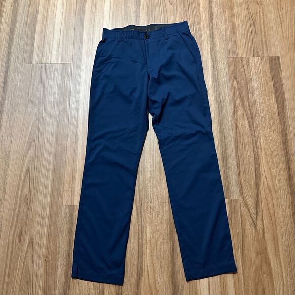Under Armour Pants Chino Men's 30x32 Blue Stretch Performance Golf Athletic - Picture 1 of 10